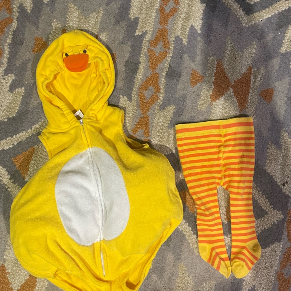 Carter's Yellow Duck Costume with Striped Tights